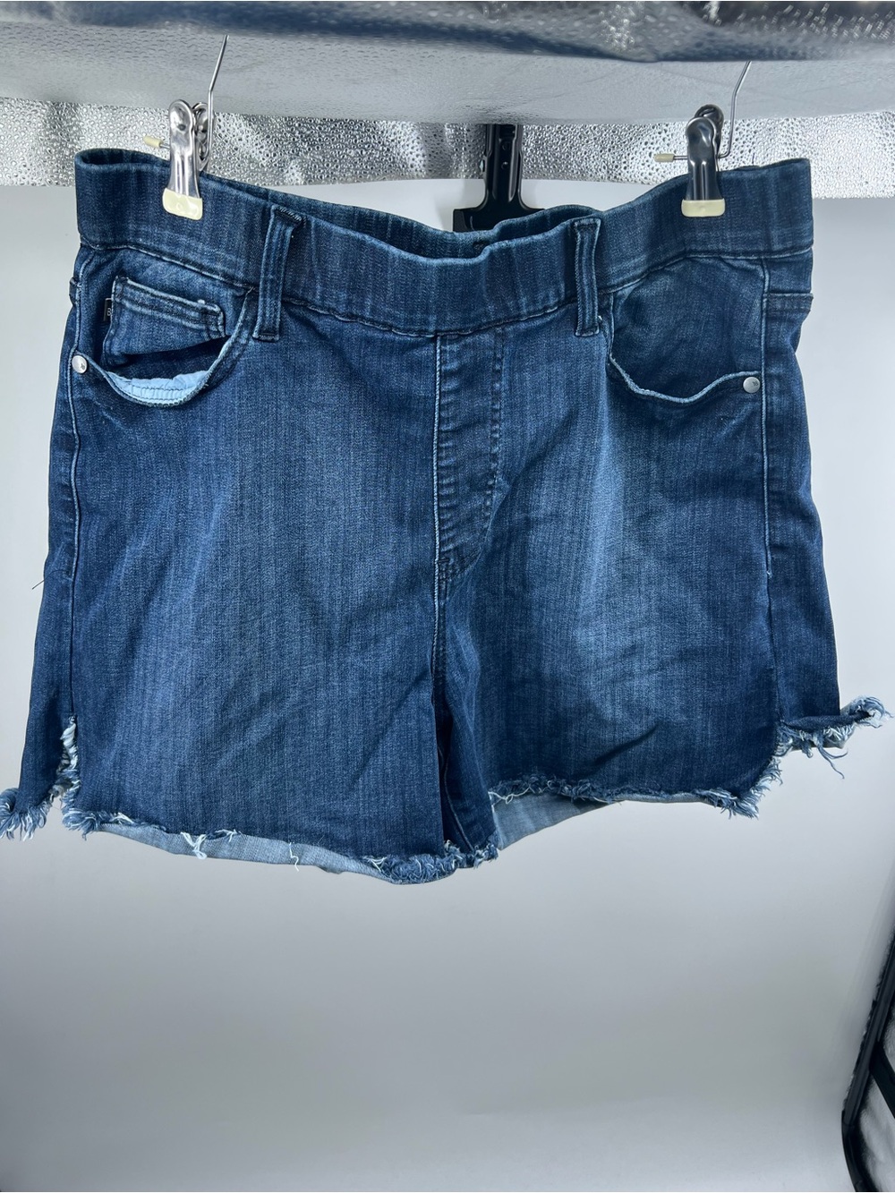 Judy Blue Dark Wash Frayed Hem Denim Shorts